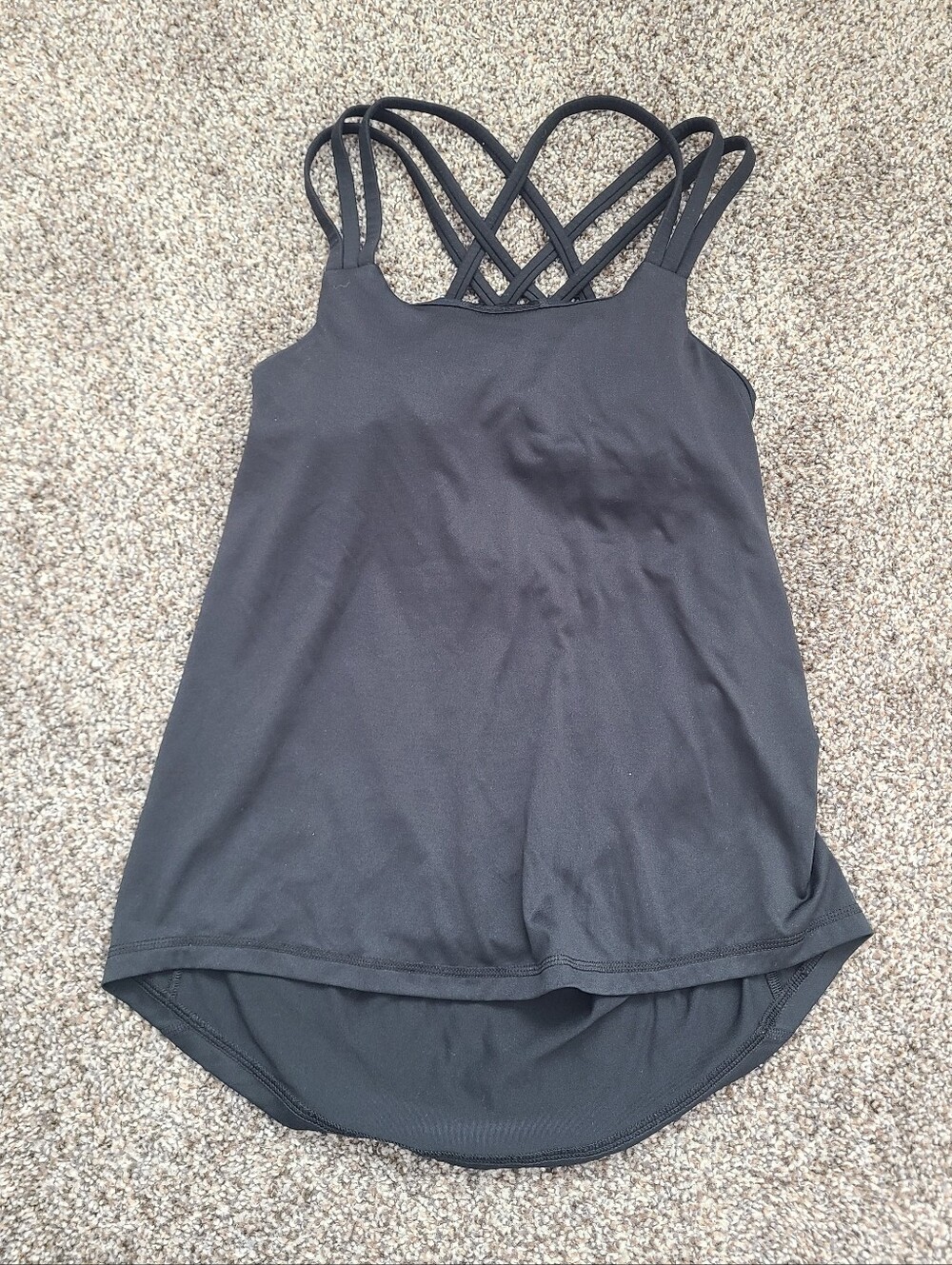 PrAna Black Workout Tank With Strappy Back Size Small